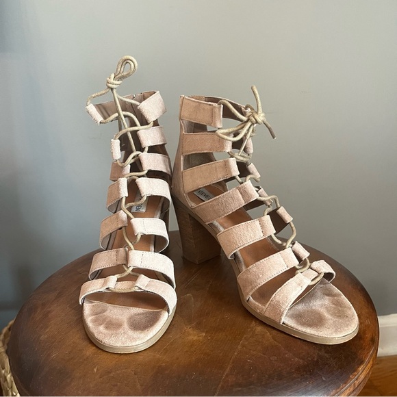 Steve Madden Taupe Gladiator Heels - Picture 2 of 5
